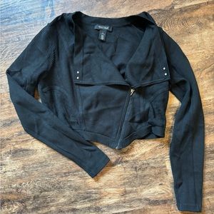 WHBM Cropped Moto Cardigan